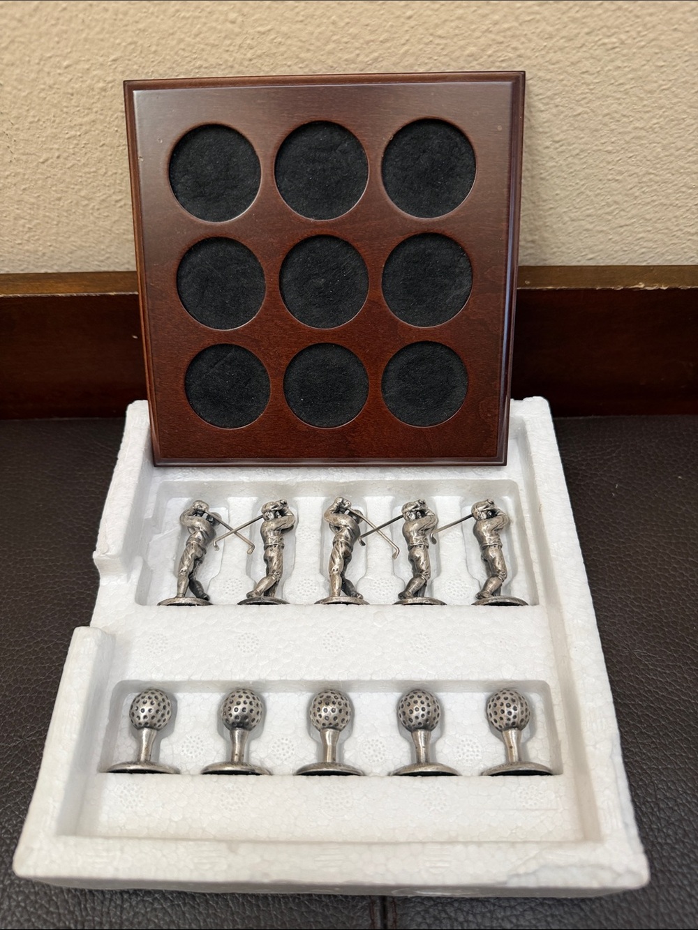 Vtg TIC-TAC-TOE Mini Golf Game Set Featuring Small Golf Balls & Club Pieces
